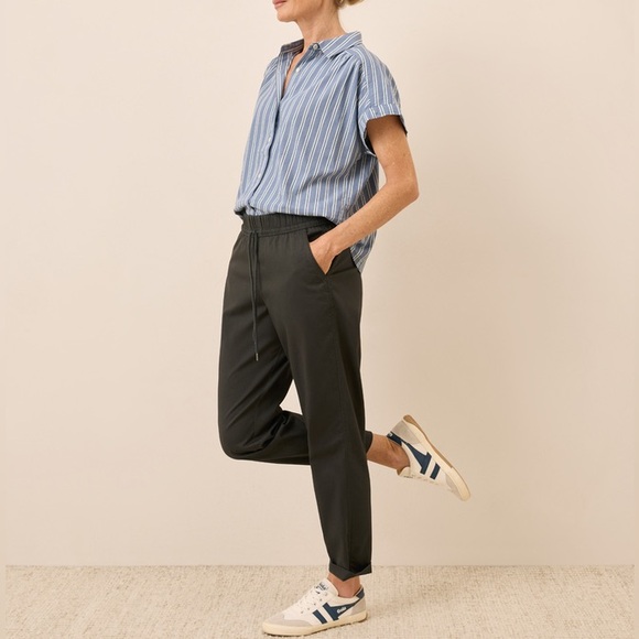 Pact Organic Cotton Daily Twill Ultra High Rise Tapered Pant Women Sz Small Oak - Picture 5 of 10